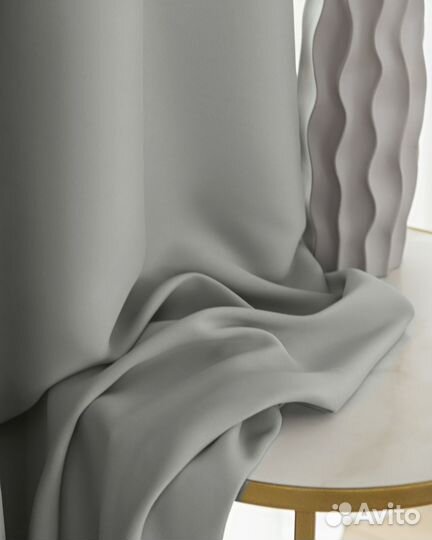 Шторы блэкаут Марсель серая гавань готовые