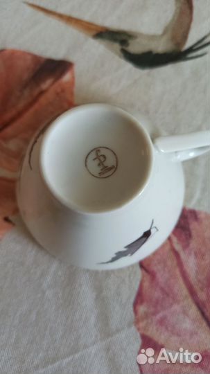 Чайно кофейный антикварный сервиз ГДР Черная роза