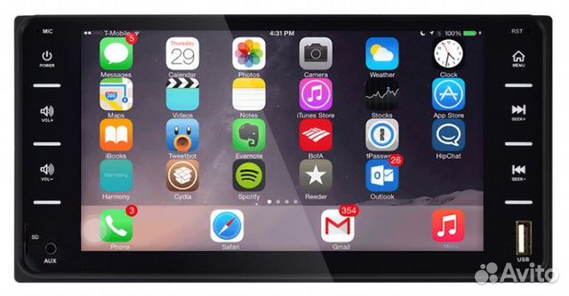 Магнитола для Toyota Nissan 2DIN 100 на 200 новая