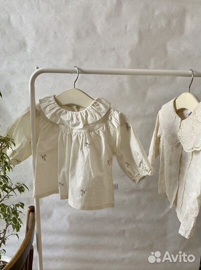 Блуза в ретро стиле с вышивкой цветок