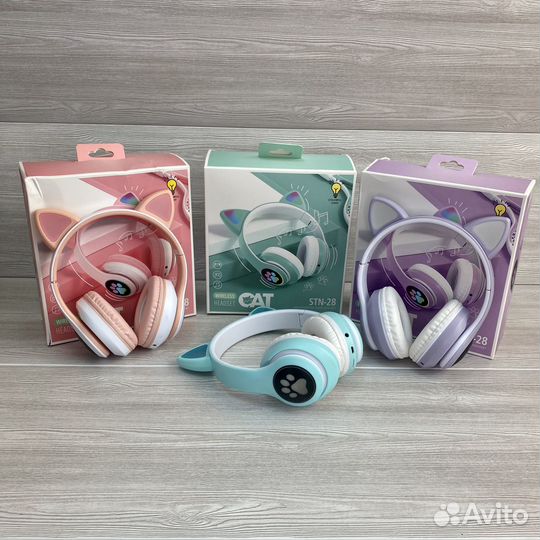 Наушники беспроводные с кошачьими ушками