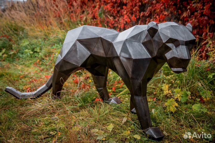 Полигональные фигуры, скульптуры из металла. лофт