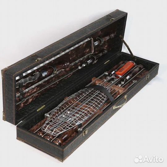 Набор шампуров в кейсе, подарок рыбаку, охотнику