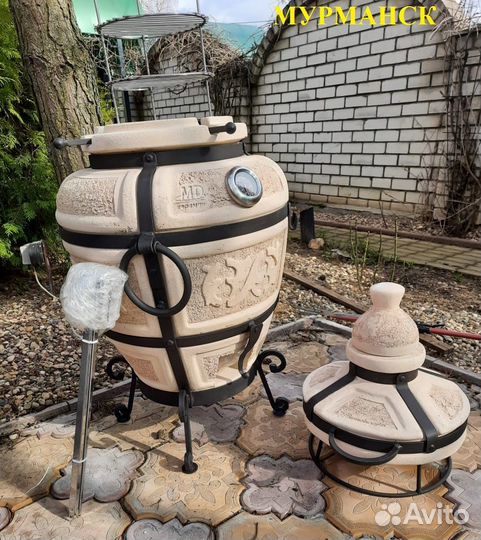 Тандыр эко глина +ноги+термодатчик+варежки