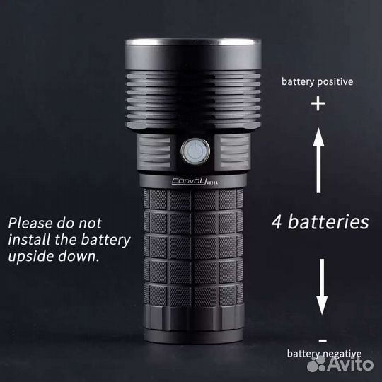 Фонарь мощный Convoy 4X18A Cree XHP70.3 HI 5200 lm