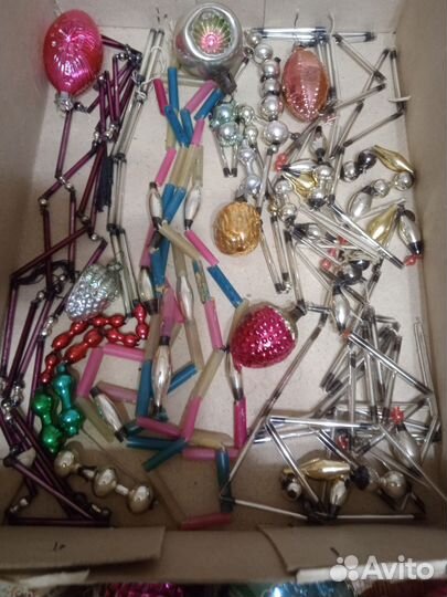 Елочные игрушки 123+стеклярусы СССР