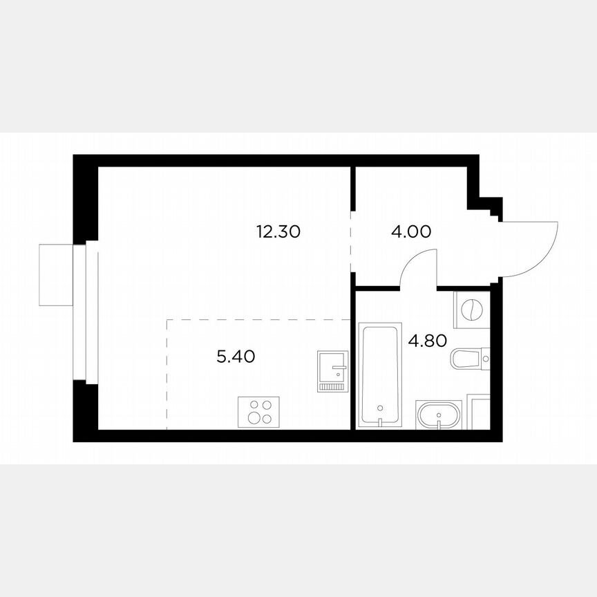 Квартира-студия, 26,5 м², 4/15 эт.
