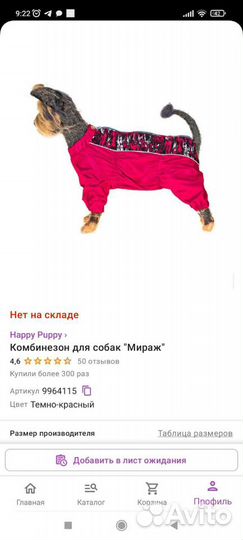 Дождевик для средней собаки (девочки)