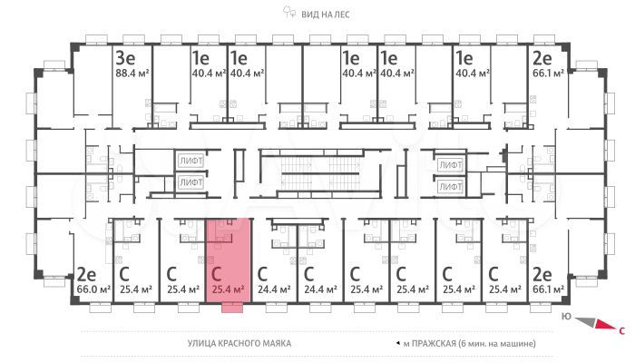 Квартира-студия, 25,4 м², 10/23 эт.
