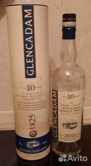 Бутылка в тубе от виски glencadam