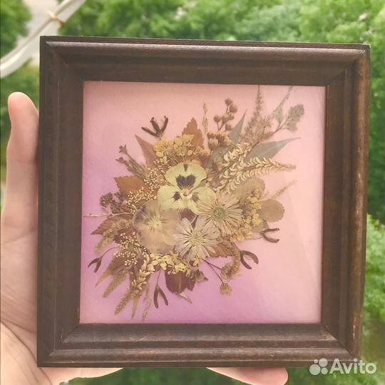 Панно из сухих цветов