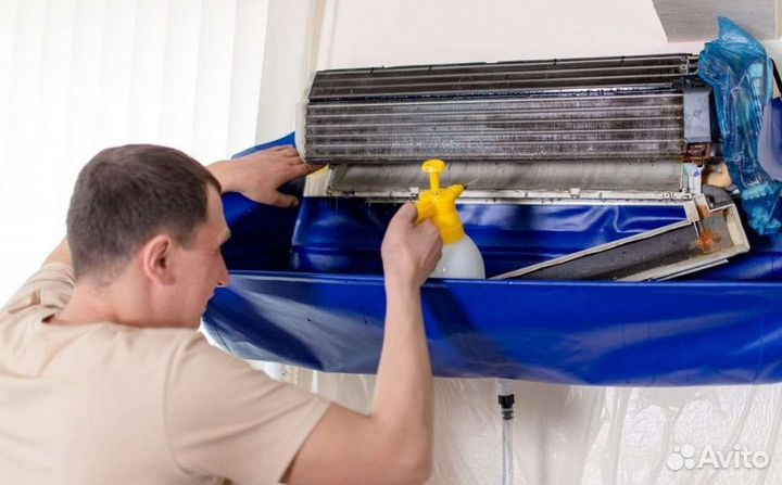 Чистка сплит систем,заправка сплит систем,ремонт