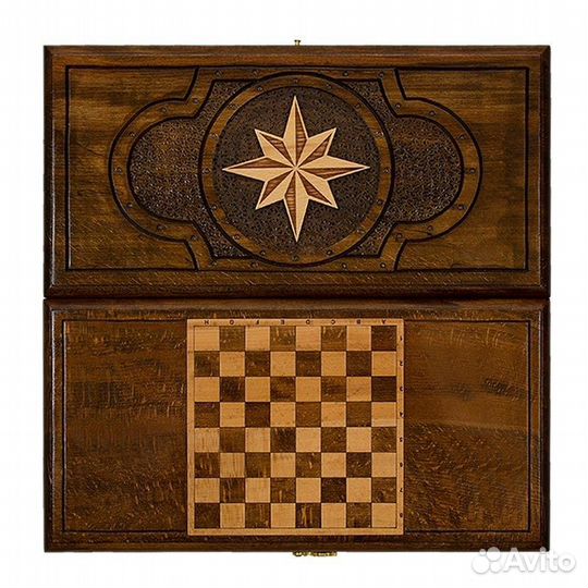 Нарды и шашки резные Октаграмма 40 х 40 см бук Армения 62502