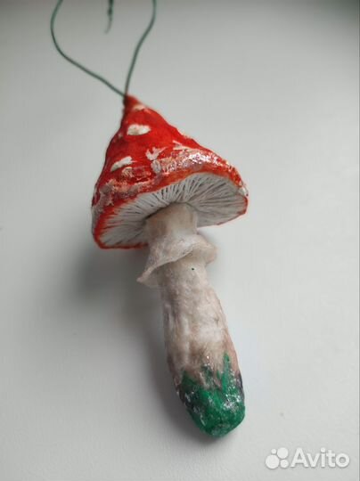 Ватная игрушка грибочек