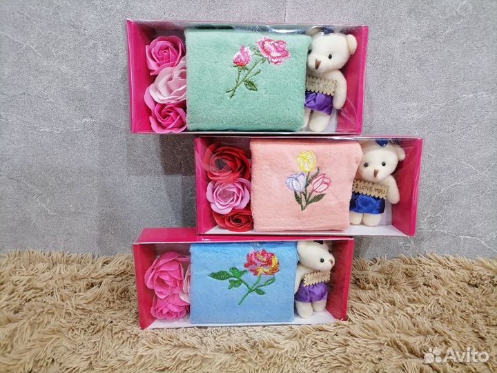 Подарочный бокс/набор 3в1/полотенце мыло