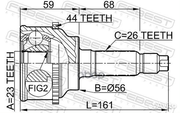 Febest ШРУС наружный 23x56x26 (mazda bongo