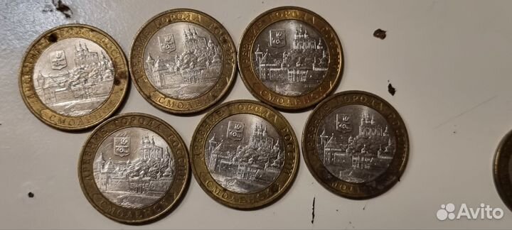 162 штук юбилейные монеты по 10рублей редкие