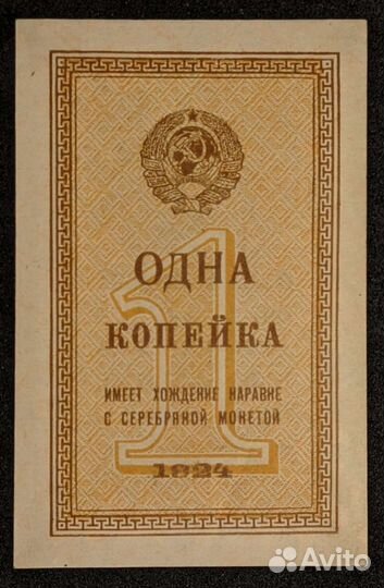 Бумажные копейки 1924 год СССР R