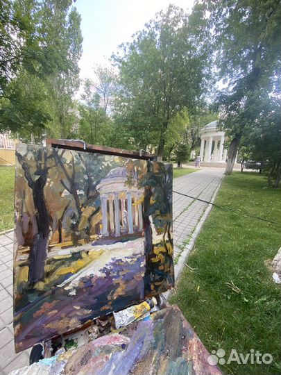 Картина на картоне без подрамника 