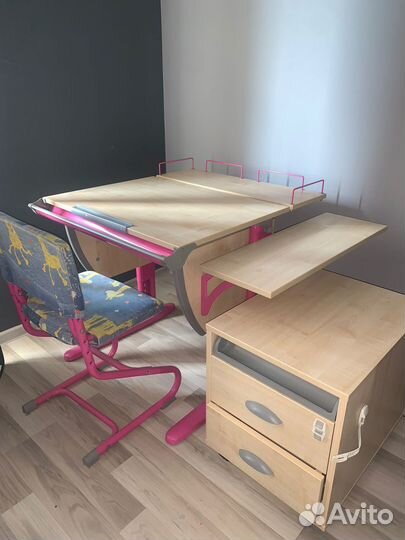 Парта растущая Дэми, стул, тумбочка - комплект