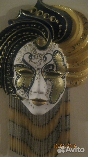 Венецианская керамическая настенная маска