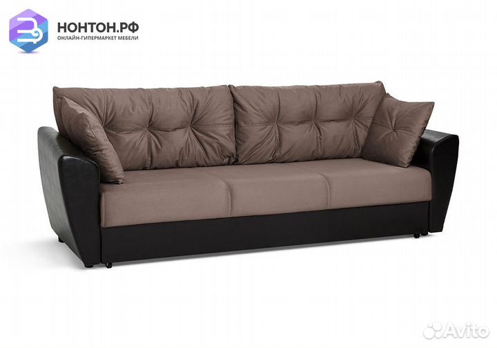 Диван еврокнижка Мадейра Lux кофе с молоком / кори