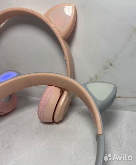 Наушники с кошачьими ушками гарантия детские