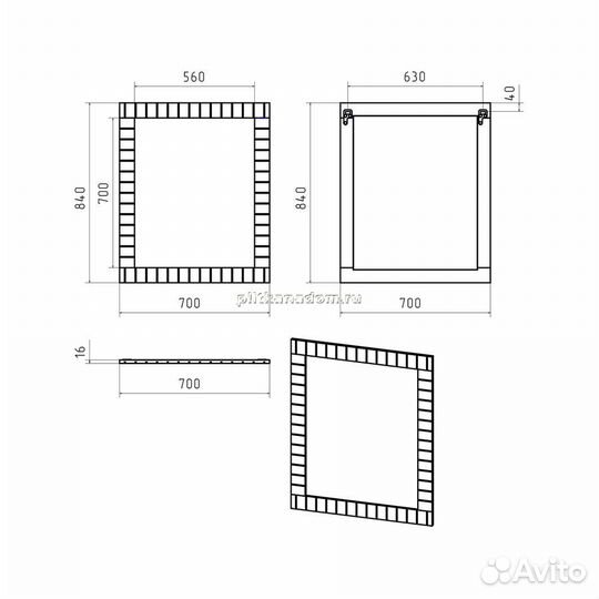 Brevita Gloster - 70 графит Зеркало