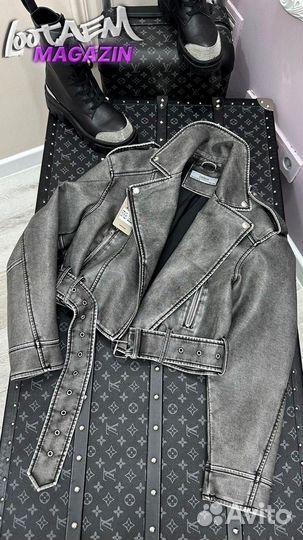 Косуха женская кожаная оверсайз