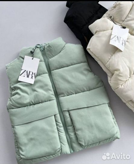 Зеленая жилетка Zara Турция