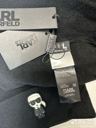 Шапка с помпоном, шапки бини Karl Lagerfeld