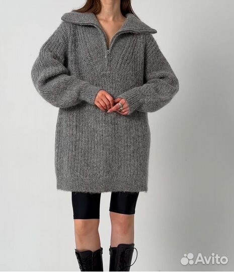 Hm premium свитер платье из альпаки и шерсти L