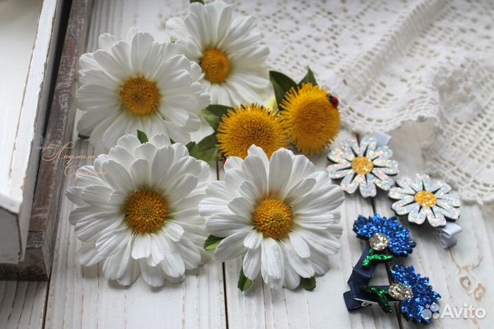 Цветочны резиночки/заколки, ободки