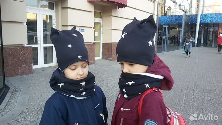 Шапочки и шарфики-снуд для всей семьи