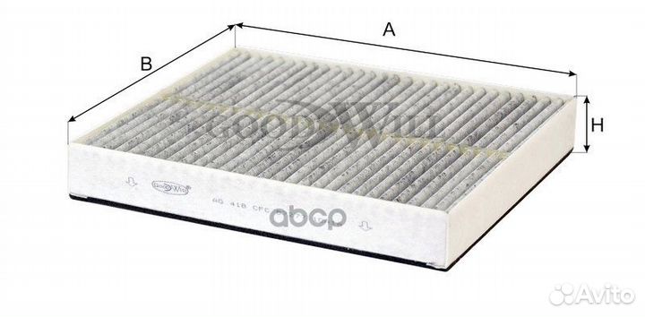 Фильтр салона угольный infiniti EX, G37 AG418CF