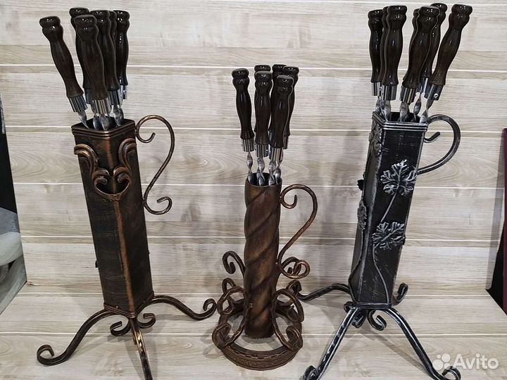 Шампура с кованой подставкой / подарок мужчине