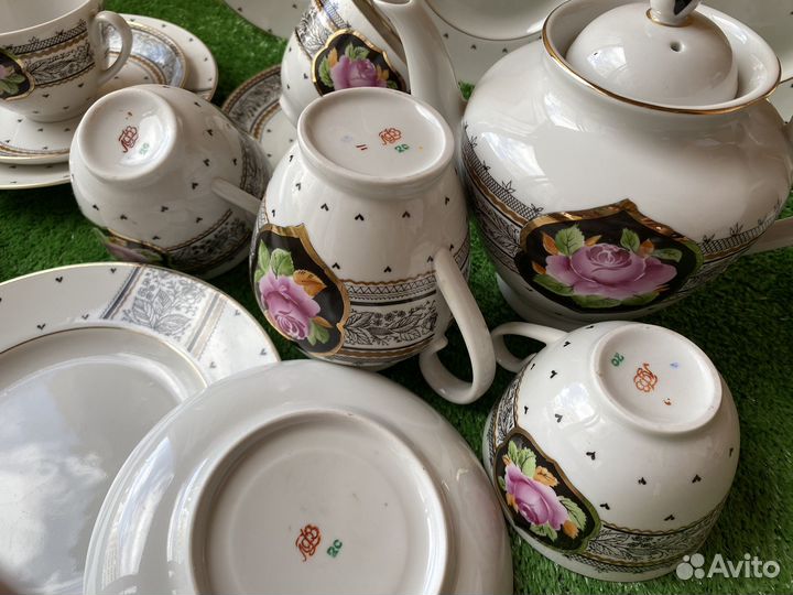 Сервиз Лфз Роза в медальоне Новый СССР