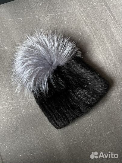 Шапка норковая женская вязаная
