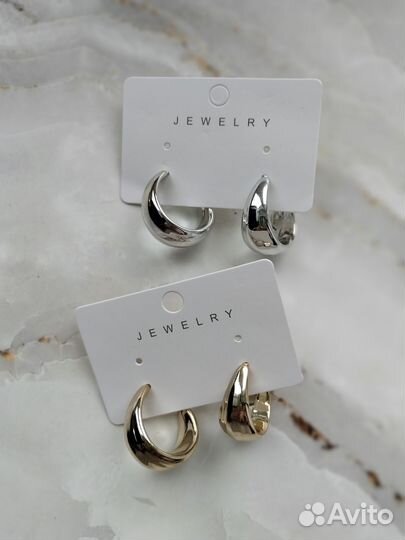 Серьги кольца в стиле Celine
