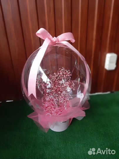 Шары deco bubbles, коробка- сюрприз, цветы в шаре