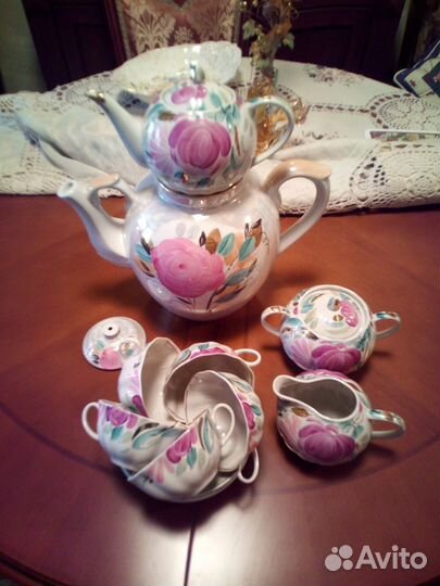 Чайный сервиз агашки с трактирным чайником