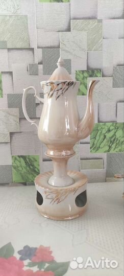 Чайно кофейный сервиз, чайник, кружки