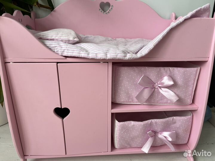 Кровать для кукол деревянная