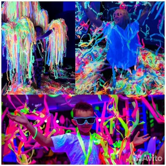 Неоновая бумажное шоу дискотека аниматор