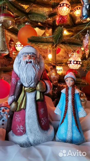 Дед мороз и снегурочка СССР пластик