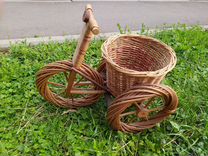Цветочный горшок-кашпо велосипед из ротанга 55х42