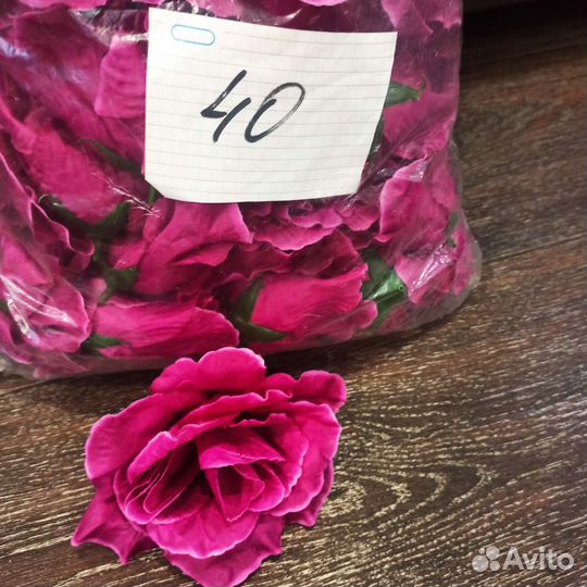 Искусственные цветы, головы роз, лилий, орхидей