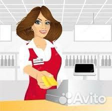 Продавец в продуктовый магазин. Центр города