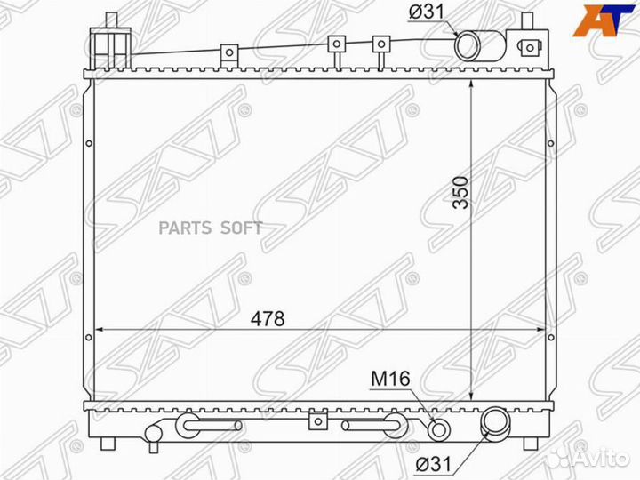 Радиатор Toyota Probox 02- / Vitz 99-05 / bB 00-05 / Echo 99-05