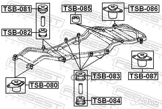 Подушка рамы Febest 61